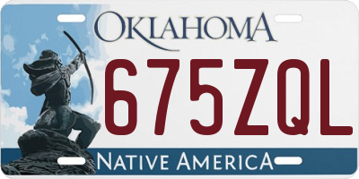 OK license plate 675ZQL