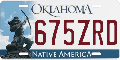 OK license plate 675ZRD