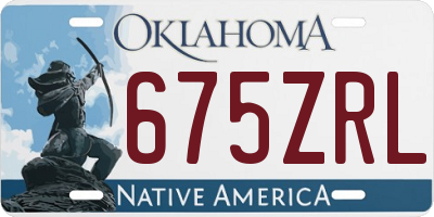 OK license plate 675ZRL