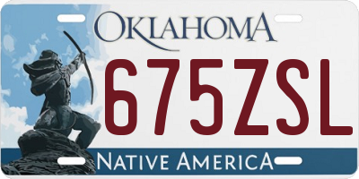 OK license plate 675ZSL