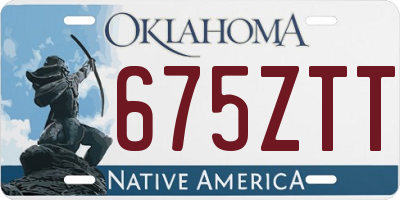 OK license plate 675ZTT