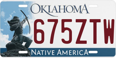 OK license plate 675ZTW