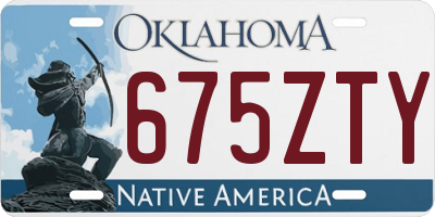 OK license plate 675ZTY