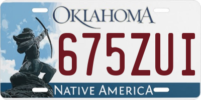 OK license plate 675ZUI