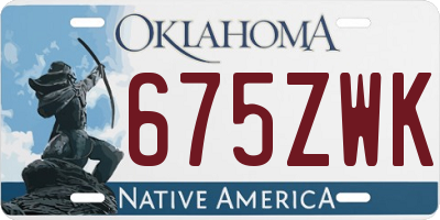 OK license plate 675ZWK