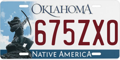 OK license plate 675ZXO