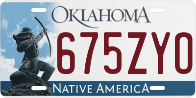 OK license plate 675ZYO