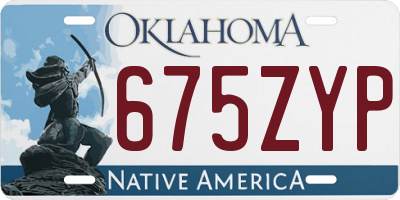 OK license plate 675ZYP