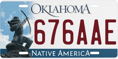 OK license plate 676AAE