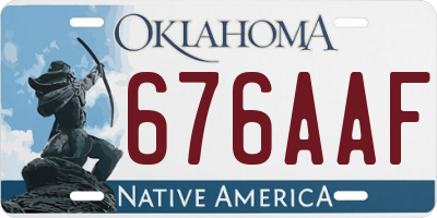 OK license plate 676AAF