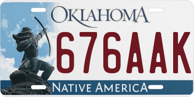 OK license plate 676AAK