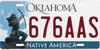 OK license plate 676AAS
