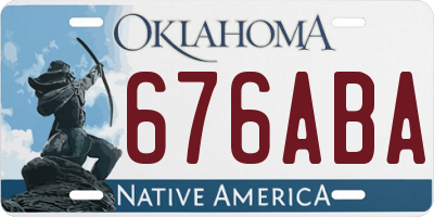OK license plate 676ABA