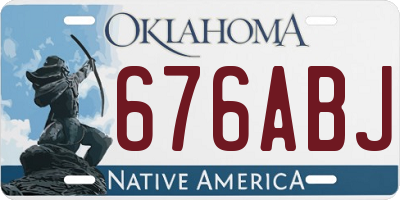 OK license plate 676ABJ