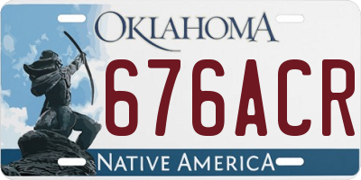 OK license plate 676ACR