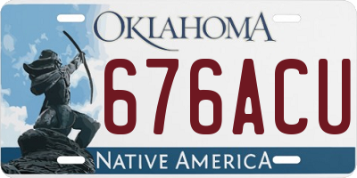 OK license plate 676ACU