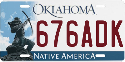 OK license plate 676ADK