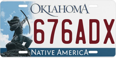 OK license plate 676ADX