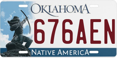 OK license plate 676AEN