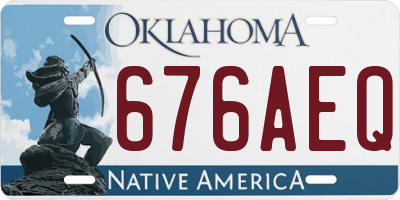 OK license plate 676AEQ