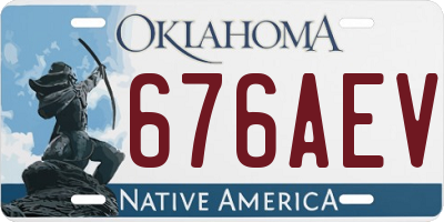 OK license plate 676AEV