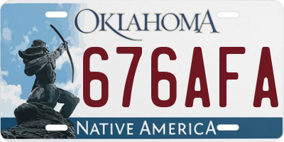 OK license plate 676AFA