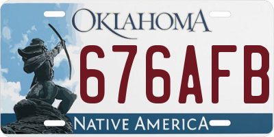 OK license plate 676AFB