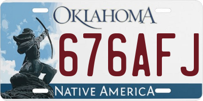 OK license plate 676AFJ