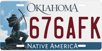 OK license plate 676AFK