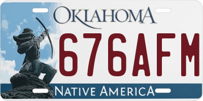 OK license plate 676AFM