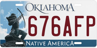 OK license plate 676AFP