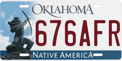 OK license plate 676AFR