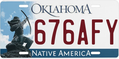 OK license plate 676AFY