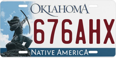 OK license plate 676AHX