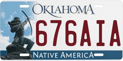 OK license plate 676AIA