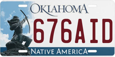 OK license plate 676AID