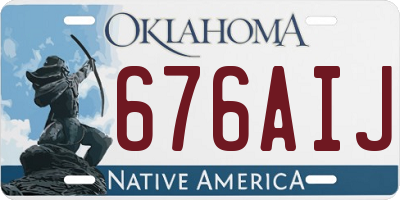 OK license plate 676AIJ