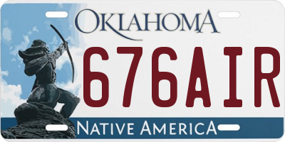 OK license plate 676AIR