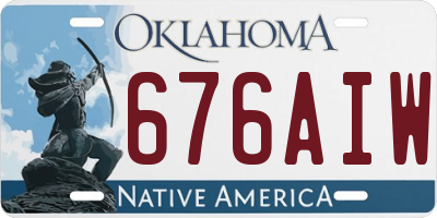OK license plate 676AIW