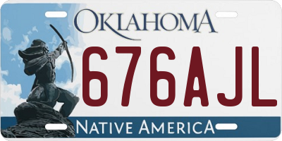 OK license plate 676AJL