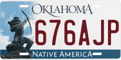 OK license plate 676AJP