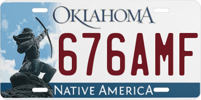 OK license plate 676AMF