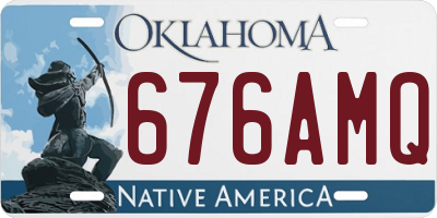 OK license plate 676AMQ