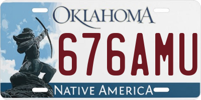OK license plate 676AMU
