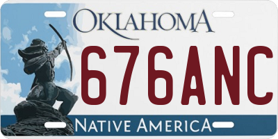 OK license plate 676ANC
