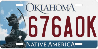 OK license plate 676AOK