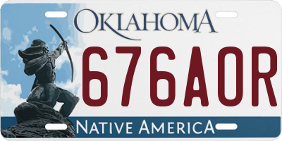OK license plate 676AOR