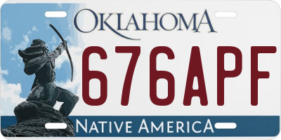 OK license plate 676APF