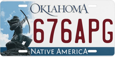 OK license plate 676APG