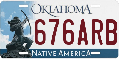OK license plate 676ARB